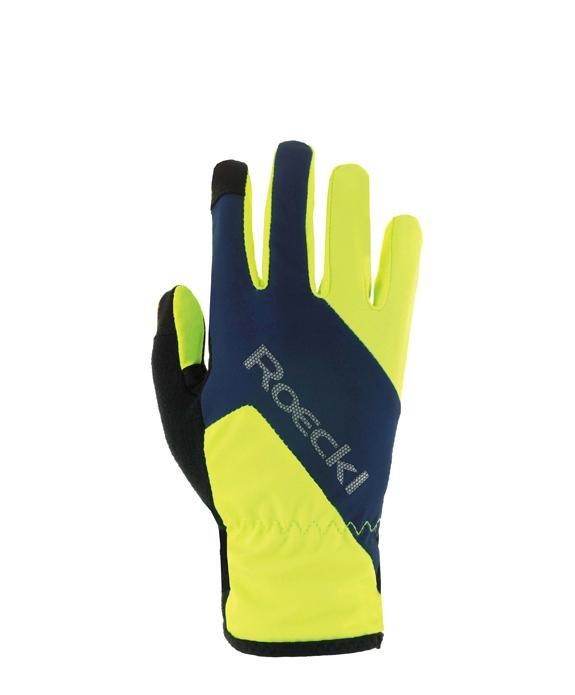 Roeckl Kinder Winterradhandschuh Zarasai Fluo Yellow/Dress Blue 5,0